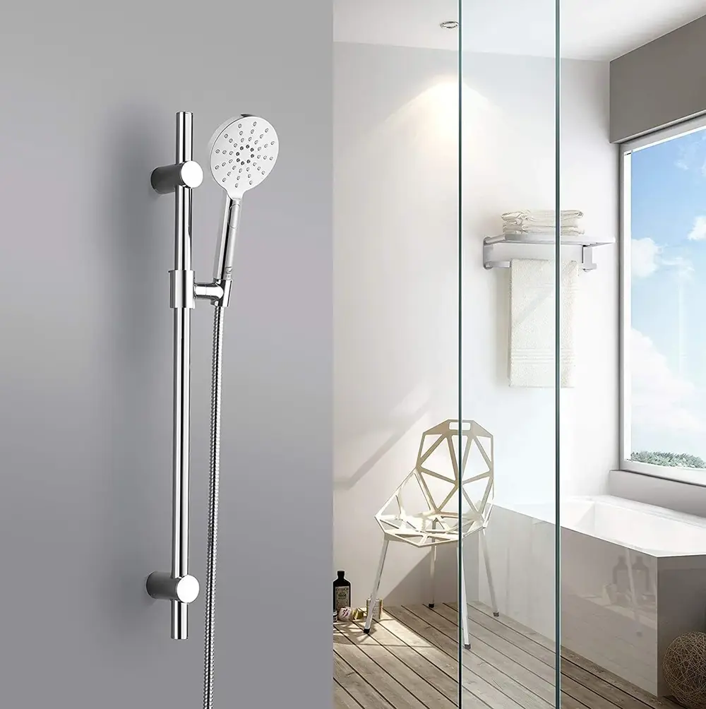 Spa Like Adjustable Plastic Chrome Bath Push Button Shower
